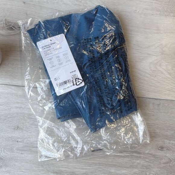 Athleta Interval Stash High Rise 7/8 Legging Blue Small Nwt - Picture 7 of 9